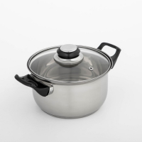 Кастрюля из нержавеющей стали Доляна &laquo;Чёрная ночь&raquo;, 1,5 л, с крышкой