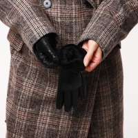 Перчатки женские, безразмерные, без утеплителя, цвет чёрный Перчатки женские, безразмерные, без утеплителя, цвет чёрный