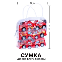 Набор инерционных машин «Пожарные» в сумке, 6 штук Набор инерционных машин «Пожарные» в сумке, 6 штук