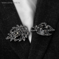 Зажим для кардигана &laquo;Асимметрия&raquo;, цвет серый в сером металле