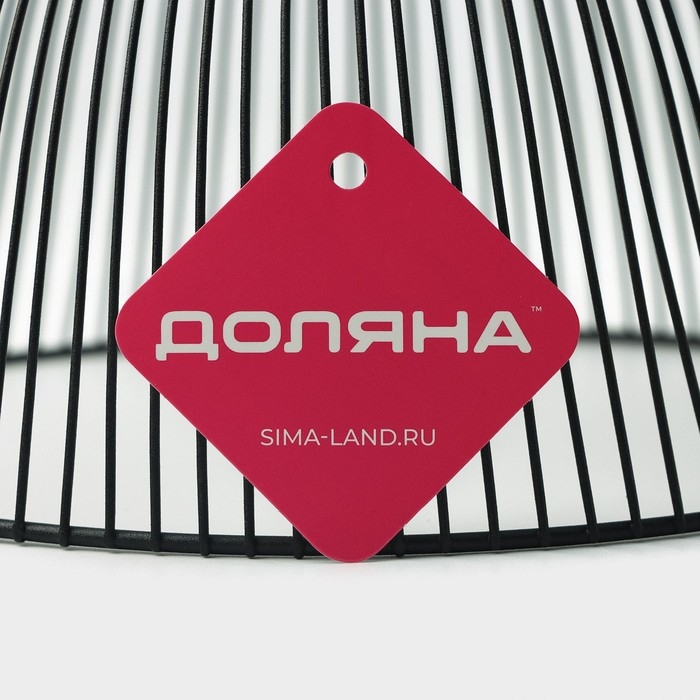 Фруктовница Доляна, 24.5&times;24.5&times;14 см, чёрная