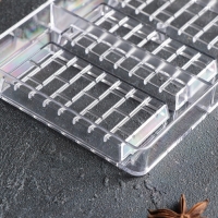 Форма для шоколада &laquo;Брикс&raquo;, 20&times;12&times;2,5 см, 4 ячеек 8,5&times;4,2&times;1 см, цвет прозрачный