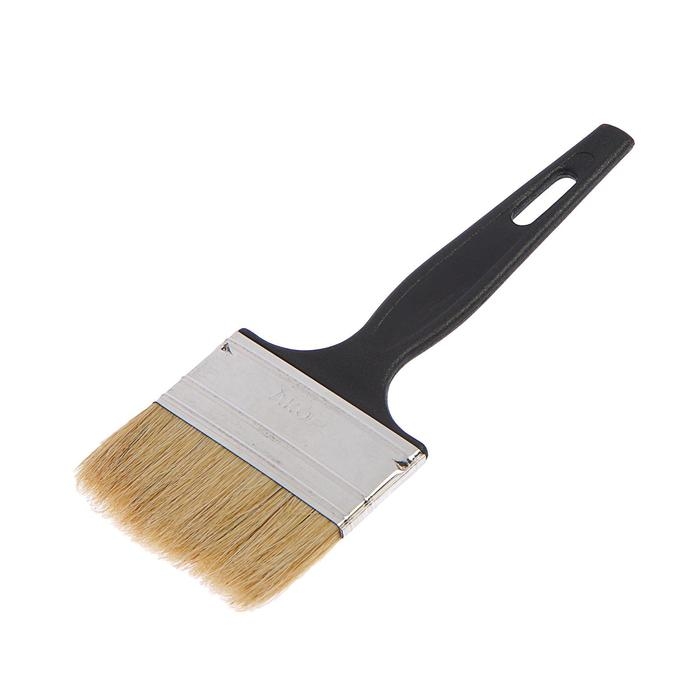 Кисть плоская "АКОР" Стандарт, натуральная щетина, пластиковая рукоятка, 70х6 мм