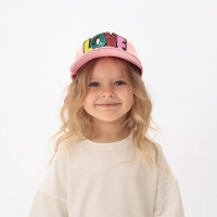 Кепка для девочки MINAKU "LOVE" цвет розовый, р-р 52 Кепка для девочки MINAKU "LOVE" цвет розовый, р-р 52