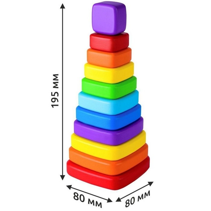 Пирамидка деревянная большая &laquo;Квадрат&raquo;