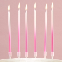 Свечи для торта &laquo;В твой особенный день&raquo;, розовые, 6 шт., 13 х 0,4 см