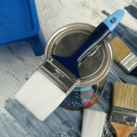 Кисть плоская ТУНДРА, искусственная щетина, пластиковая рукоятка, 2.5", 63 мм