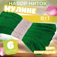 Набор ниток мулине №909, 8 ± 1 м, 6 шт, цвет изумрудный Набор ниток мулине №909, 8 ± 1 м, 6 шт, цвет изумрудный