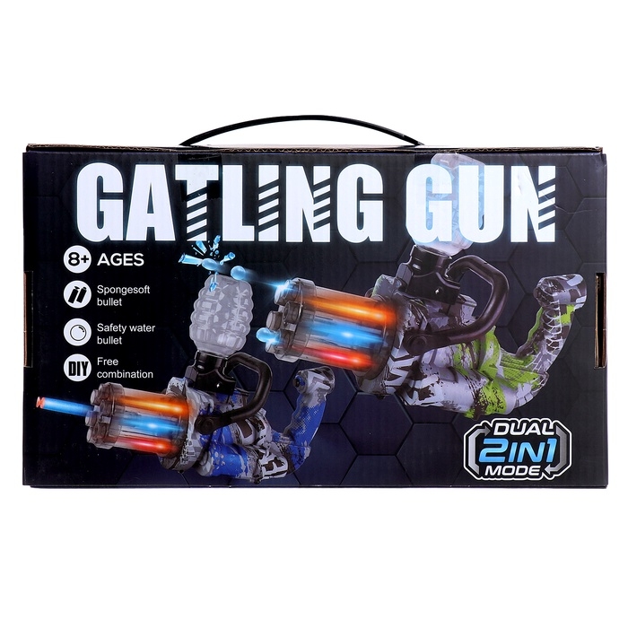 Бластер Бластер "Миниган", стреляет мягкими и гелевыми пулями, работает от аккумулятора