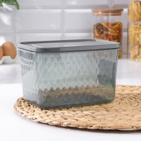 Контейнер для заморозки и хранения продуктов «Кристалл», 1,7 л, 18×12,5×11 см, прозрачный, крышка серая Контейнер для заморозки и хранения продуктов «Кристалл», 1,7 л, 18×12,5×11 см, прозрачный, крышка серая