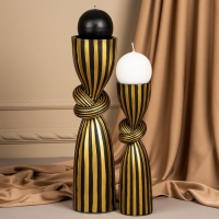 Подсвечник для одной свечи &laquo;Узел&raquo;, цвет черно-золотой 29,5 х 7,5 х 7,5 см