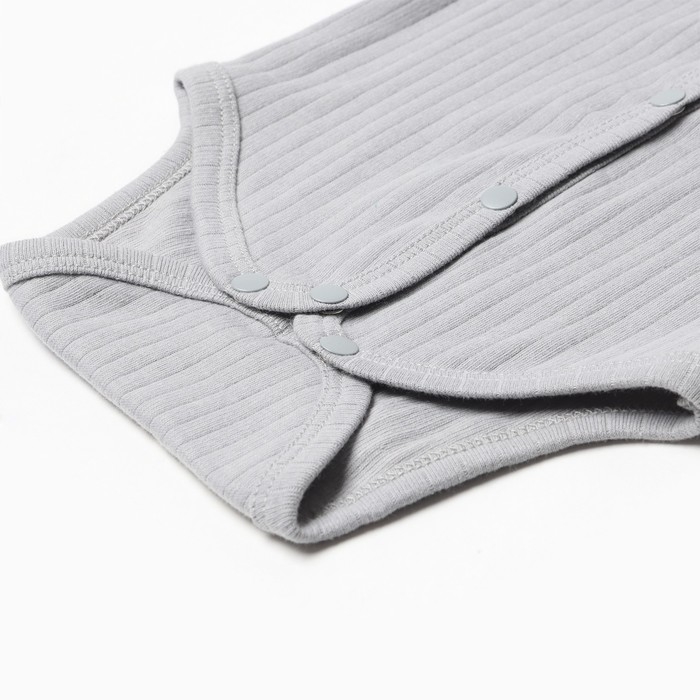 Боди с длинным рукавом, цвет серый, рост 62 см