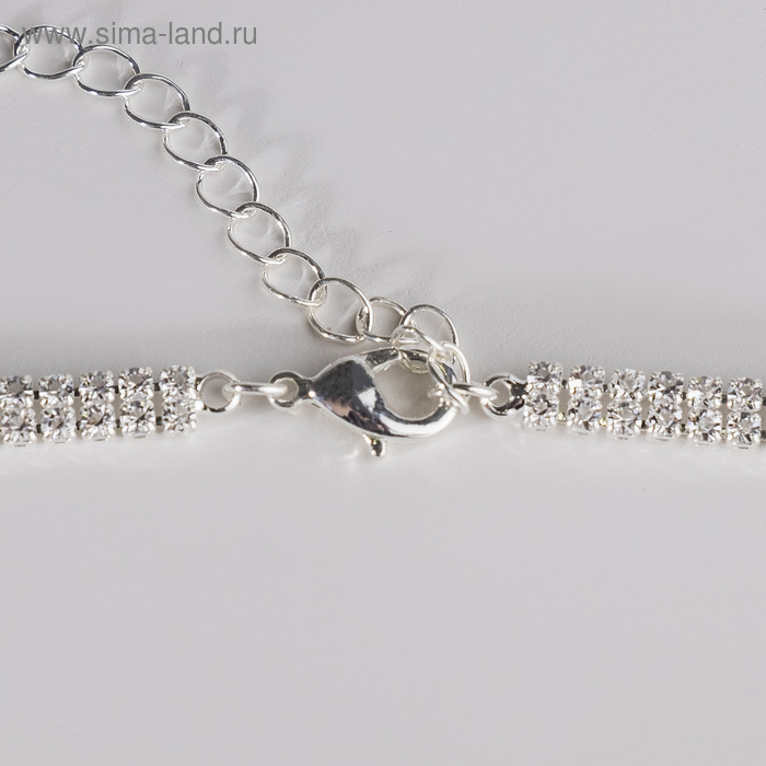 Набор 2 предмета: серьги, кулон &laquo;Элегантность&raquo; жгут, цвет белый в серебре, 42 см