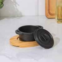 Кастрюля чугунная на подставке Volcano, 13&times;10&times;7,5 см, цвет чёрный