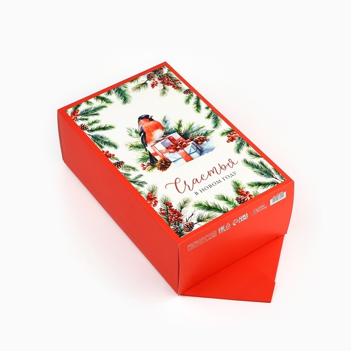 Подарочная коробка - конфета новогодняя складная &laquo;Счастья в Новом году&raquo;, 18 х 28 х 10 см, Новый год