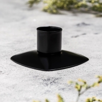 Подсвечник "Квадрат" металл на 1 свечу, 7х3 см, чёрный муар