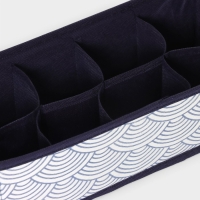 Органайзер для хранения белья Доляна &laquo;Волна&raquo;, 8 ячеек, 28&times;14&times;10 см, цвет синий