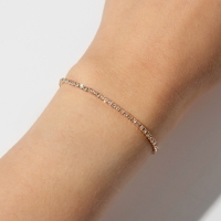 Браслет &laquo;Лёд&raquo; 1 ряд, цвет белый в золоте, 7 см