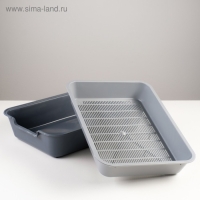 Туалет с сеткой "Белла" для кошек, 37 х 27 х 8 см, серый Туалет с сеткой "Белла" для кошек, 37 х 27 х 8 см, серый