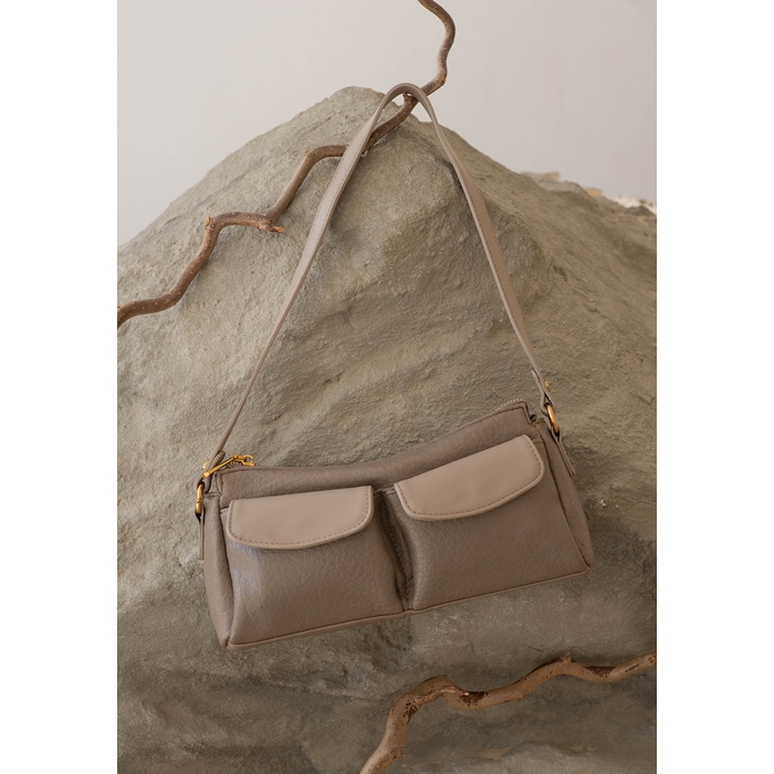 Сумка женская TEXTURA, средний размер, цвет бежево-серый