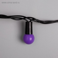 Гирлянда &laquo;Нить&raquo; 20 м с насадками &laquo;Шарики 1.5 см&raquo;, IP44, тёмная нить, 200 LED, свечение фиолетовое, 8 режимов, 220 В