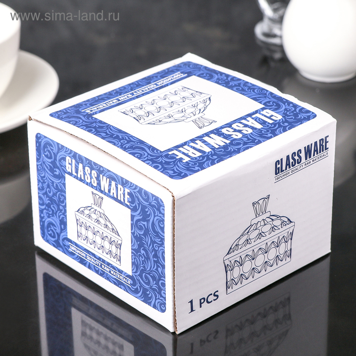 Сахарница стеклянная &laquo;Круги&raquo;, 250 мл, 10,5&times;10,5 см, с крышкой