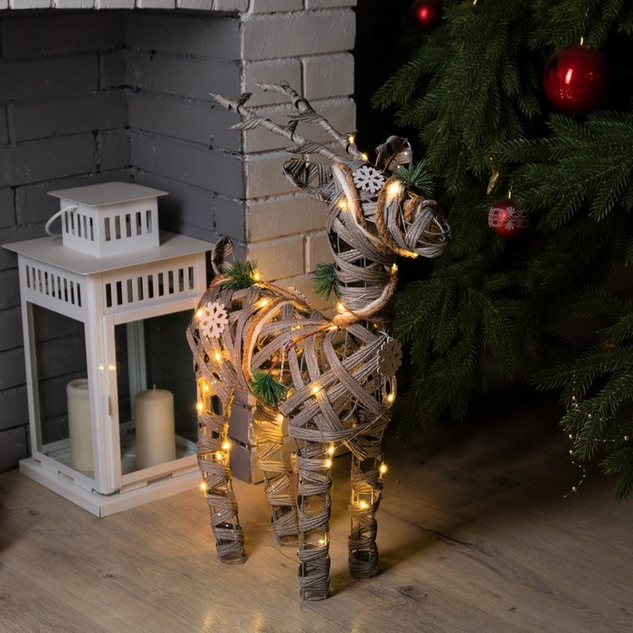 Светодиодная фигура «Серый олень» 44 × 65 × 15 см, металл, текстиль, батарейки ААх2 (не в комплекте), свечение тёплое белое Светодиодная фигура «Серый олень» 44 × 65 × 15 см, металл, текстиль, батарейки ААх2 (не в комплекте), свечение тёплое белое