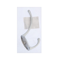 Крючок мебельный ТУНДРА TKD012, двухрожковый, хром Крючок мебельный ТУНДРА TKD012, двухрожковый, хром