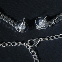 Набор 2 предмета: серьги, колье &laquo;Лёд&raquo; загиб, цвет белый в серебре, 40см