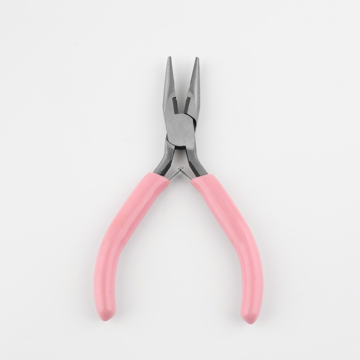 Тонкогубцы с зазубринами, для рукоделия, 12,5 &times; 6,5 см, цвет серебряный/розовый