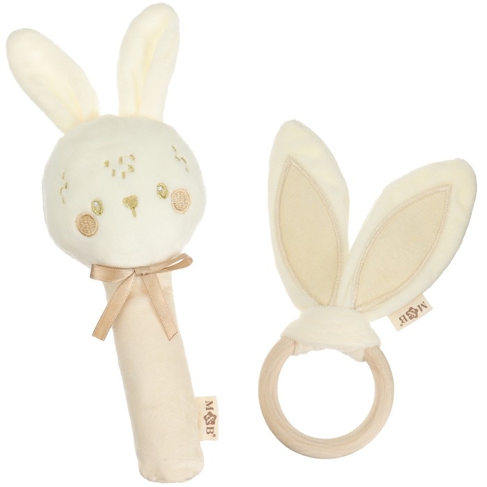 Подарочный набор новогодний: игрушка - пищалка и иигрушка - шуршалка &laquo;Зайка&raquo;, цвет бежевый