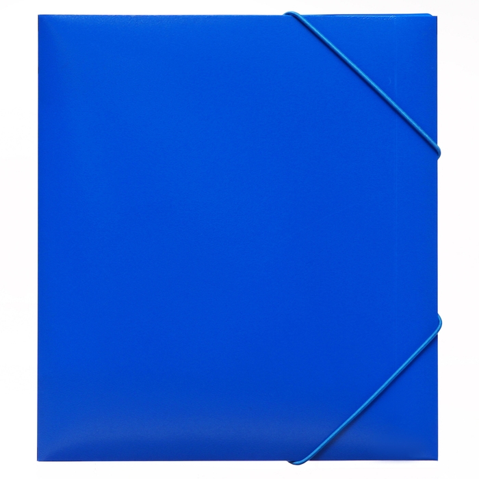 Папка на резинке А5, 500 мкм, Calligrata, корешок 30 мм, тиснение "песок", синяя