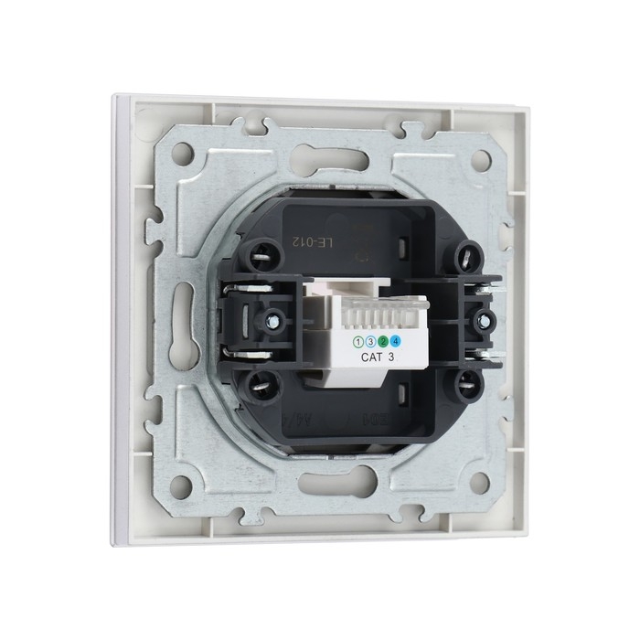 Розетка телефонная одноместная TOT Matte Glass, скрытая, стекло, серебристая Розетка телефонная одноместная TOT Matte Glass, скрытая, стекло, серебристая