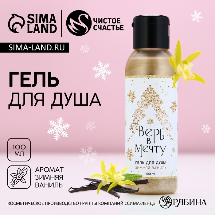 Гель для душа &laquo;Верь в мечту!&raquo;, 100 мл, аромат зимней ванили, Новый Год