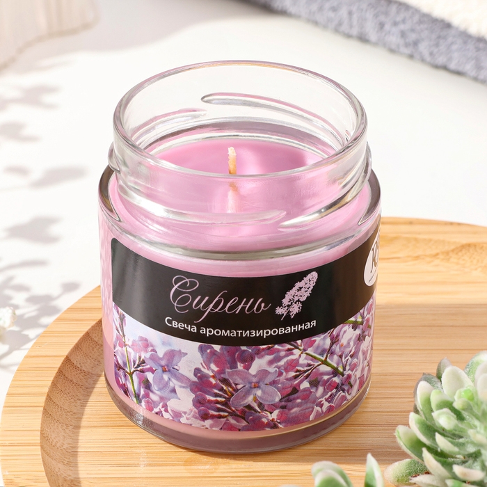 Свеча в банке ароматическая Свеча в банке ароматическая "Сирень", 25 ч