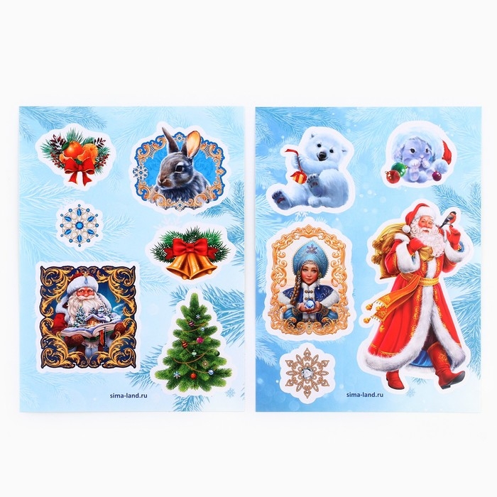 Подарочный набор новогодний, блокнот, наклейки 2 л и магнитные закладки 2 шт &laquo;Все желания исполнятся!&raquo;