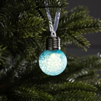Елочный шар &laquo;Синий&raquo; d=5 см, 1 LED, AG13x3 (в комплекте), свечение тёплое белое