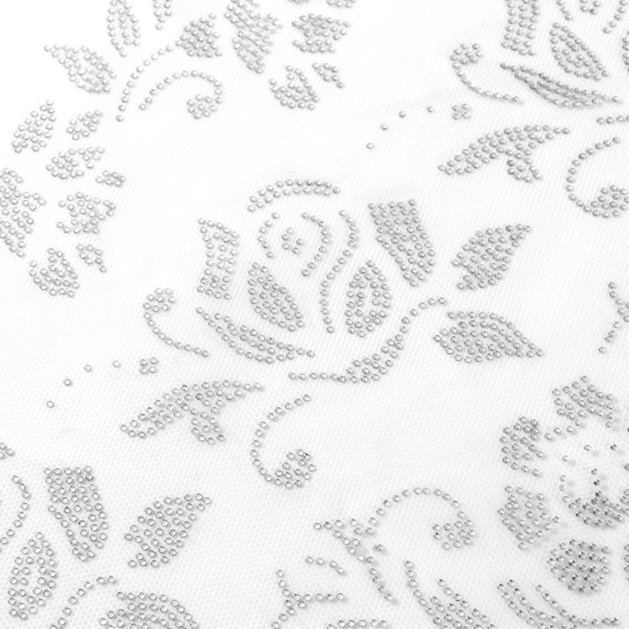 Термоаппликация из страз &laquo;Узор&raquo;, 10 шт на листе, цвет белый