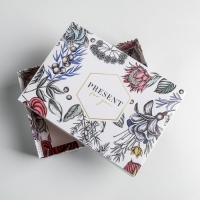 Коробка подарочная складная, упаковка, &laquo;Цветы&raquo;, 21 х 15 х 7 см