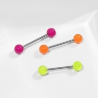 Пирсинг в язык &laquo;Шарики&raquo;, L=1,9 см, цвет МИКС в серебре (набор 12 шт.)