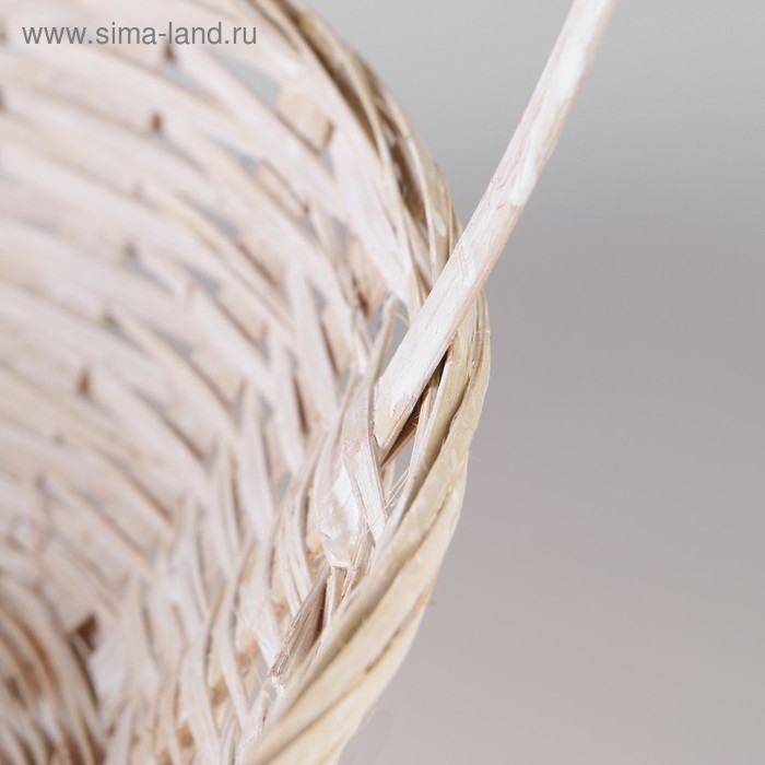 Корзина плетеная, 19x5 см, белый, бамбук Корзина плетеная, 19x5 см, белый, бамбук