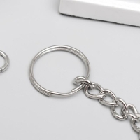 Цепочка д/ключей с карабином на кольце, серебристая 30 см Цепочка д/ключей с карабином на кольце, серебристая 30 см