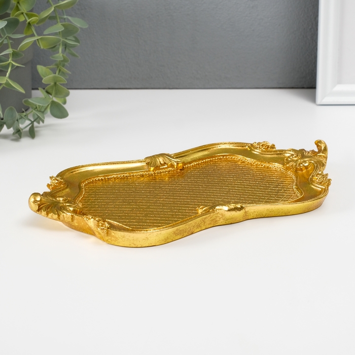 Подставка интерьерная полистоун Подставка интерьерная полистоун "Герцогиня" золото 24,5х13,5х2,2 см