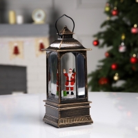 Светодиодная фигура &laquo;Фонарь с Дедом Морозом&raquo; 7.8 &times; 19.5 &times; 7.8 см, пластик, батарейки ААх3 (не в комплекте), USB, свечение тёплое белое