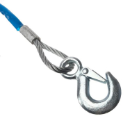 Трос буксировочный TORSO, металлический в ПВХ оплётке, 4м, 7 тонн, 2 крюка