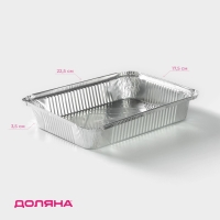 Форма из фольги для выпечки и запекания Доляна, 1,1 л, 225&times;175&times;35 мм, 2 шт/уп
