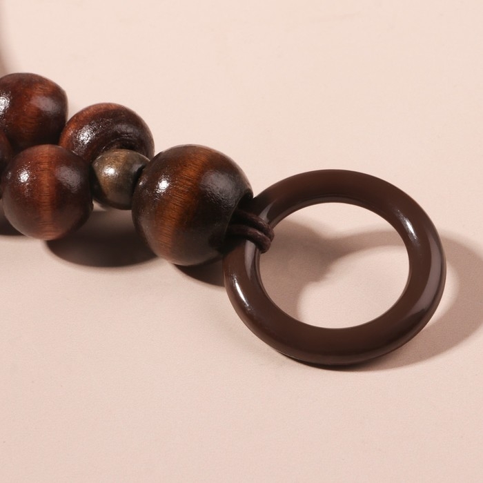 Ручки для сумки, 2 шт, вощёный шнур/дерево, 46,5 &times; 4 см, цвет коричневый