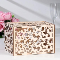 Свадебный банк "Голуби", дерево, сборный, 24х19,5х16 см