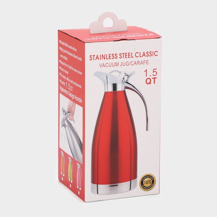 Кофейник из нержавеющей стали &laquo;Шеф&raquo;, 1,5 л, цвет хромированный