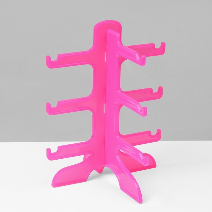 Подставка под очки 3 места, 16&times;14,5&times;20, цвет розовый